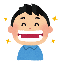 ピカピカの歯の男の子のイラスト