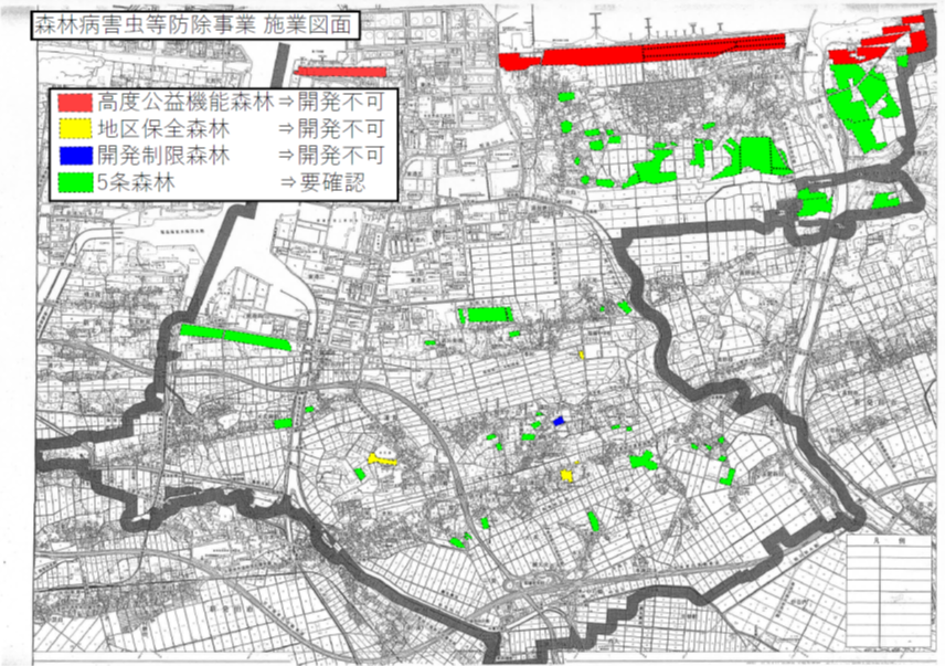 森林病害虫等防除事業施業地図