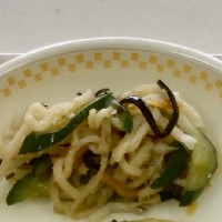 切り干し大根、人参、きゅうり、塩昆布の醤油漬けの写真