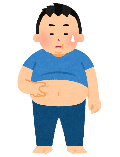 お腹にたっぷり内臓脂肪がついた男性