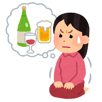 アルコール類を我慢する女性のイラスト