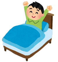 元気に早起きした男の子のイラスト