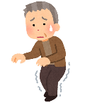 下肢筋力の低下で歩行困難な男性高齢者
