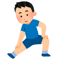 準備運動をする男の子のイラスト