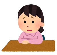 落ち込んでいる女の子のイラスト