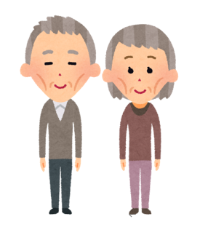 やせ過ぎの高齢男女のイラスト