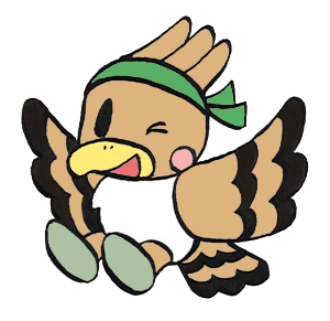 クイズを出してウィンクする緑丸